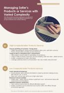 Ecommerce Strategy Playbook Managing Sellers Products Or One Pager Sample Example Document