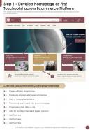 Ecommerce Strategy Playbook Step 1 Develop Homepage As First One Pager Sample Example Document
