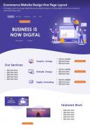 Ecommerce website design one page layout presentation report infographic ppt pdf document