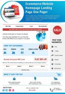 Ecommerce website homepage landing page one pager presentation report infographic ppt pdf document