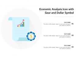 Economic analysis icon with gear and dollar symbol