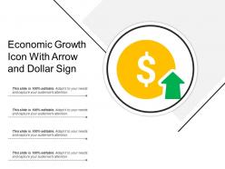 Economic growth icon with arrow and dollar sign