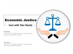 Economic justice icon with two hands