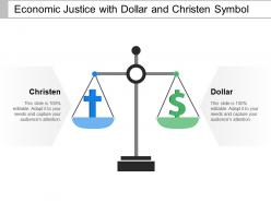 Economic justice with dollar and christen symbol