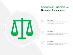 Economic justice with financial balance icon