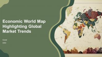 Economic World Map Highlighting Global Market Trends PPT Graphics AT