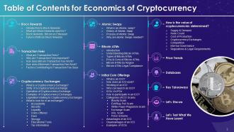 Economics Of Cryptocurrency Training Module On Blockchain Technology Application Training Ppt