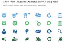 Economies of scale icon powerpoint layout