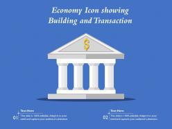 Economy icon showing building and transaction