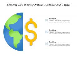 Economy icon showing natural resources and capital
