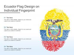 Ecuador flag design on individual fingerprint