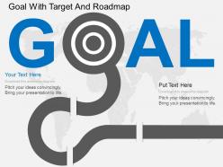 Ed goal with target and roadmap flat powerpoint design