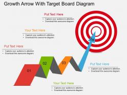 Ed growth arrow with target board diagram flat powerpoint design