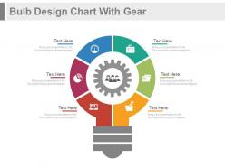 Ed six staged bulb design chart with gear flat powerpoint design