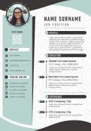 Editable cv resume sample a4 infographic template