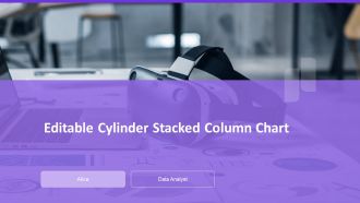 Editable Cylinder Stacked Column Chart PPT Example AT