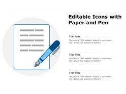 Editable icons with paper and pen