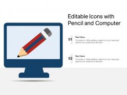 Editable icons with pencil and computer