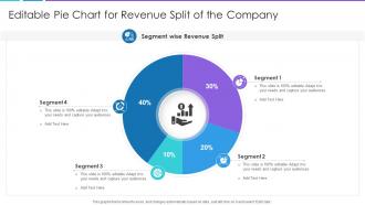 Editable Pie Chart For Revenue Split Of The Company