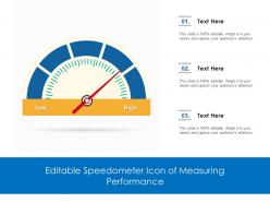 Editable speedometer icon of measuring performance