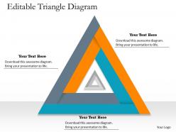 Editable triangle diagram powerpoint template slide