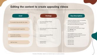 Editing The Content To Create Appealing Videos Video Marketing Strategies To Increase Customer