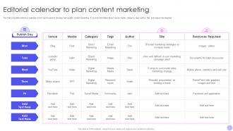 Editorial Calendar To Plan Content Marketing