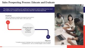 Educate And Evaluate In Sales Prospecting Process Training Ppt