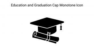 Education And Graduation Cap Monotone Icon In Powerpoint Pptx Png And Editable Eps Format