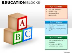 Education blocks powerpoint presentation slides