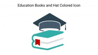 Education Books And Hat Colored Icon In Powerpoint Pptx Png And Editable Eps Format