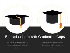 Education icons with graduation caps
