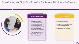 Education Industry Digital Transformation Challenge Reluctance To Change Training Ppt