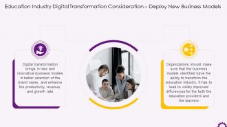 Education Industry Digital Transformation Consideration New Business Models Training Ppt