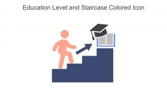 Education Level And Staircase Colored Icon In Powerpoint Pptx Png And Editable Eps Format