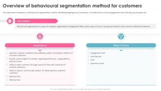 Education Marketing Strategies Overview Of Behavioural Segmentation Method For Customers