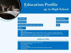 Education profile up to high school