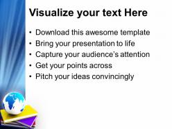 Education templates for powerpoint books and globe future ppt