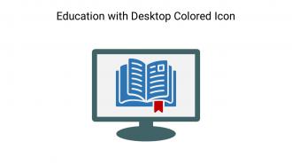 Education With Desktop Colored Icon In Powerpoint Pptx Png And Editable Eps Format