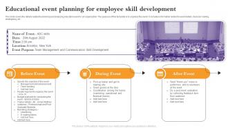 Educational Event Planning For Employee Skill Development