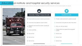 Educational Institute And Hospital Security Services Manpower Security Services Company Profile