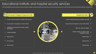 Educational Institute And Hospital Security Services Security And Manpower Services Company Profile