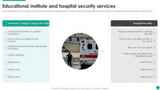 Educational Institute And Hospital Security Services Security Guard Service Company Profile