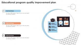 Educational Program Quality Improvement Plan Improvement Plan SS