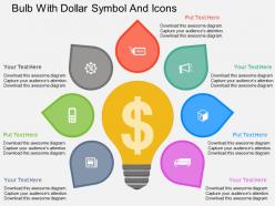 Ee bulb with dollar symbol and icons flat powerpoint design