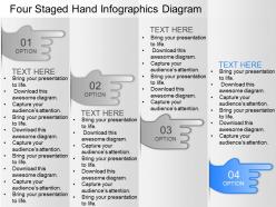 Ee four staged hand infographics diagram powerpoint template
