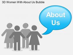Ef 3d women with about us bubble powerpoint template