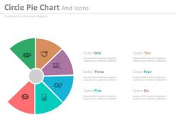 ef Six Staged Circle Pie Chart And Icons Flat Powerpoint Design