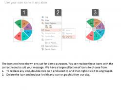 Ef six staged circle pie chart and icons flat powerpoint design