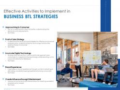Effective activities to implement in business btl strategies